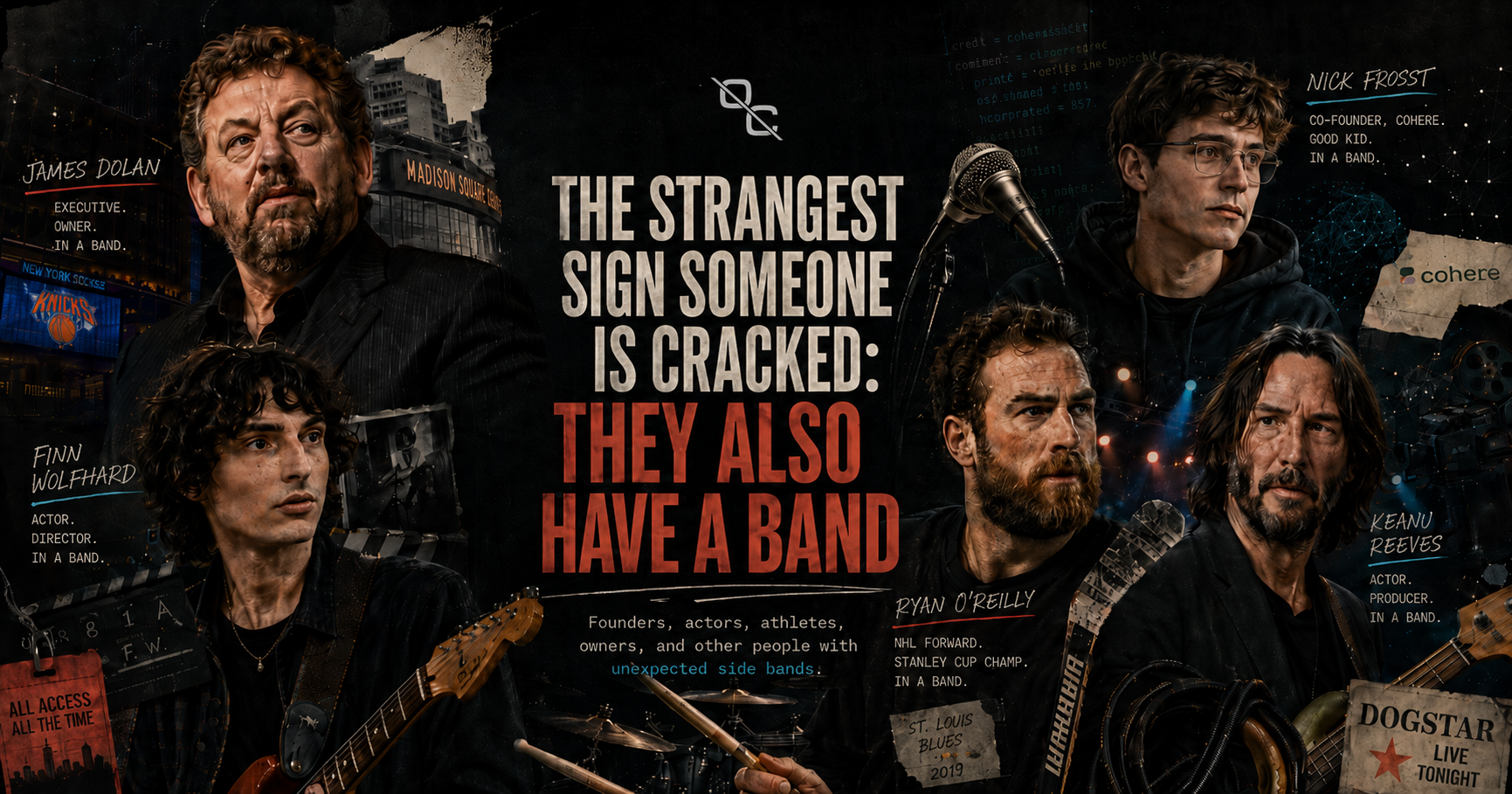 The Strangest Sign Someone Is Cracked: They Also Have a Band — editorial cover collage.